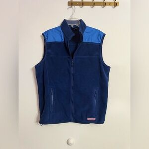 Vineyard Vines Vest Mens Blue Full Zip Fleece Outdoor Performance Golf Large L